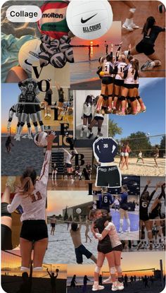 collage of volleyball players and their uniforms