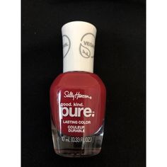 Sally Hansen Good Kind Pure Vegan Nail Color .33 Fl Oz In #305 Natural Red. Sally Hansen, Nail Color, Nail Tools, Natural Red, Makeup Nails, Womens Makeup, Red Color, Nail Colors, Pure Products