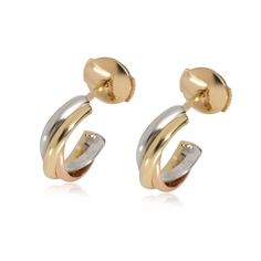 Cartier Trinity Hoop Earring In 18k 3 Tone Gold Mixed / Hoop Earring Cartier Cartier Earrings, Cartier, Limited Time, Gold Color, Hoop Earrings, Bag Lady, Shoulder Bag, Gold, Color