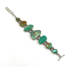 Seven Stone Link Bracelet<br>By Joe Piaso Jr. Turquoise Stone, Link Bracelets