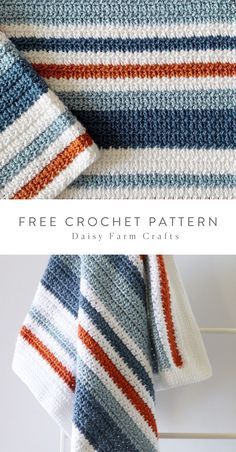 a crocheted blanket with the words free crochet pattern on it and an image