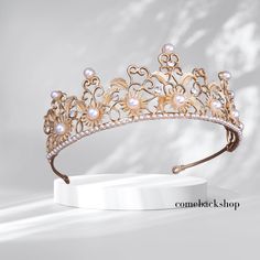 Crystal Wedding Tiara for Bride & Flower Girls - Princess Tiara Headband Pageant Crown, Bridal Hair Jewelry for Women and Girls, Gold Tiara For Bride, Crown Bridal Hair, Bride Flower, Tiara Headband