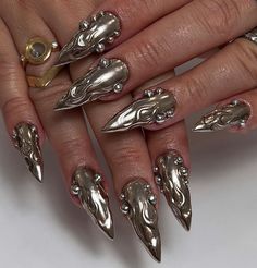 Nail Piercing, Nails Yellow, Shots Ideas, Crazy Nails, Gel Designs, Dream Nails, Chrome Nails