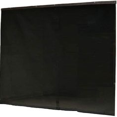 a large black screen on a white background with clippings to the side and bottom