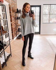 Gray Combat Boots Outfit, Leggings And Combat Boots Outfit, Black Combat Boots Outfit, Lace Up Boot Outfit, Biker Boots Outfit, Leggings And Combat Boots, Grey Combat Boots, Combat Boot Outfits, Combat Boot Outfit