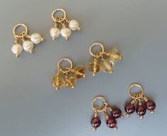 Interchangeable Earrings, Earring Charms, Gold Earrings Designs, Types Of Gemstones, Gold Earring, Pearl Charms, Swarovski Pearls, Silver Earring, Gold Bangles