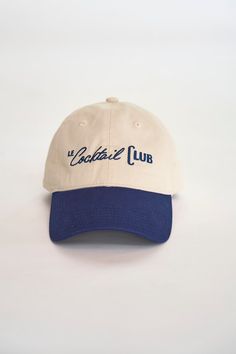 Le Cocktail Club Hat Country Club Hat, Country Club Accessories, Classic Trucker Hat For Sports Events, Classic Streetwear Baseball Cap With Embroidered Logo, Cool Merch, Casual Golf Snapback Trucker Hat, Cocktail Club, Hat Aesthetic, Fashion Background