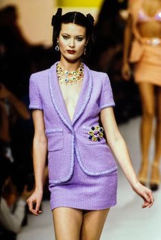 Chanel Spring 1995, Chanel Skirt Suit, Chanel Skirt, Golden Moments, High Waisted Skirts, Chanel Jacket