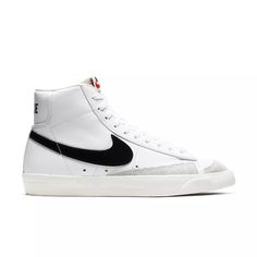 Nike Blazer Mid '77 "White/Black/Sail" Women's Shoe - Hibbett | City Gear Blazers Nike, Best White Sneakers, Blazer Mid 77 Vintage, Nike Blazer Mid 77, Nike Blazer Mid, Top Sneakers Women, Nike Blazers Mid, Style Sportif, Blazer Mid