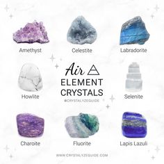 Air Element Crystals, Air Crystals, Elemental Crystals, Elemental Magick, Crystal Kits, Crystals Amethyst, Air Element, Energy Healing Spirituality