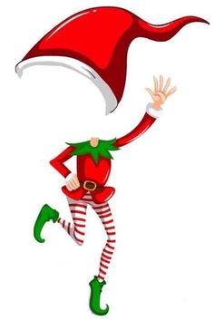 the elf is running with his hat on