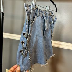 Pretty Little Thing Lace Up Shorts. Never Worn Edgy Blue Bottoms For Night Out, Trendy Cutoff Bottoms For Party, Edgy Blue Bottoms For Spring, Casual Cutoff Bottoms For Party, Lace Up Shorts, Ripped Denim Shorts, Pink Bodycon Dresses, Future Outfit, Denim Skirt Women