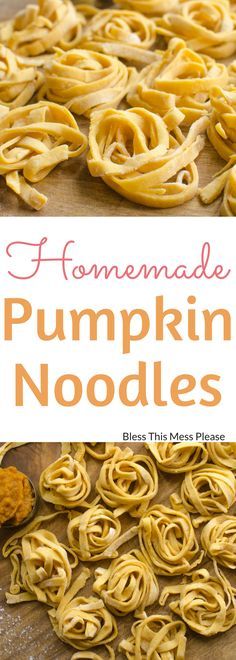 homemade pumpkin noodles with text overlay