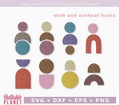 an image of different shapes and colors for the svg dxf epss png