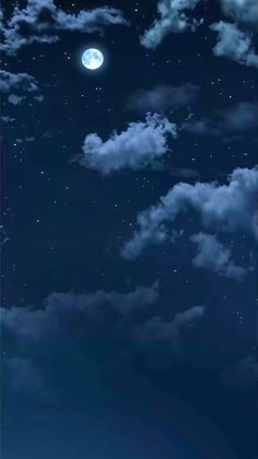 the night sky is full of stars and clouds