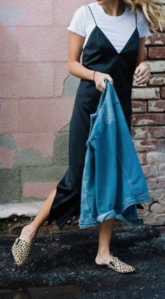 Slip Dress With Jacket, Jacket Layering, Gown With Jacket, Dress With Jacket, Dress For Fall, Date Dresses