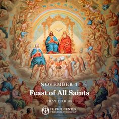 the feast of all saints is depicted in this poster