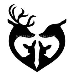 two deers in the shape of a heart