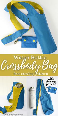 water bottle cross body bag free sewing pattern