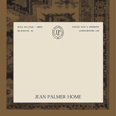 the front cover of jean palmer home's book, with an image of a building in