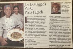 a newspaper article with an image of two chefs