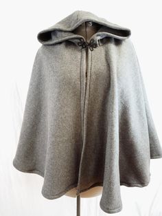 Short Fleece Cloak - Dark Grey Full Circle Cloak Cape Cozy One Size Gray Outerwear, Cozy Gray One-size Outerwear, One-size Hooded Outerwear For Outdoor, One Size Hooded Outerwear For Outdoor, Gray Winter Cape Outerwear, Gray Winter Cape, One Size Cape For Cold Weather, Gray Long Sleeve Winter Cape, Cozy Long Sleeve Cape For Cold Weather