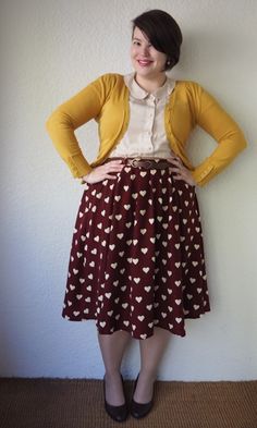 Plus Size Modern Outfits, Plus Size Librarian Outfits, Tiger Lilies, Mustard Cardigan, The Cardigans, Retro Pin Up, Frou Frou, Plus Size Vintage