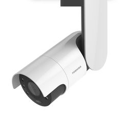 an image of a camera attached to the side of a wall mounted mirror on a white background