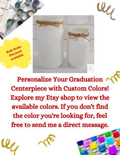 Custom  Color Your Graduation Centerpice! Graduation Centerpiece