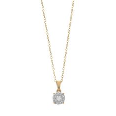 "Whether you're going for a classic or contemporary look, this versatile diamond composite pendant adds a touch of sparkle to your outfit. Whether you're going for a classic or contemporary look, this versatile diamond composite pendant adds a touch of sparkle to your outfit. Pendant size: 12.60 mm x 6.50 mm Chain length: 18 in. Chain type: cable Nickel free Metal: sterling silver Finish: polished Packaging: boxedDIAMOND DETAILS Total weight: 1/10 ct. Shape: round Setting: nick Gemstones may hav Formal Gold-plated Diamond Pendant Necklace, 14k Gold Round Pendant Diamond Necklace With Polished Finish, Tarnish-resistant Gold-plated Pendant Diamond Necklace, Yellow Gold Diamond Pendant Necklace With Polished Finish, 14k Gold Tarnish-resistant Round Pendant Diamond Necklace, Round Pendant Necklace, Pink Tone, Round Pendant, Sterling Silver Chains