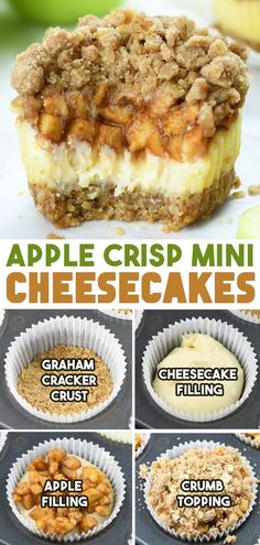 apple crisp mini cheesecakes recipe with instructions