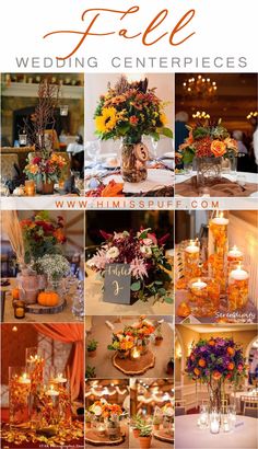 a collage of photos with candles and flowers in them, including pumpkins, roses,