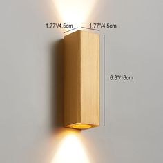 an image of a wall light that is on the side of the wall with measurements