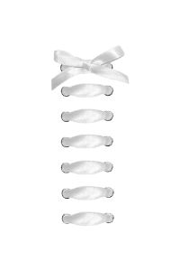 four pairs of white hair clips on a white background