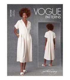 Vogue V1777 Size XS to M Misses Dress Sewing Pattern - Lrg-Xlg-Xxl Midi Dress Pattern, Easy Dress Sewing Patterns, Vintage Vogue Sewing Patterns, Vogue Dress, Designer Midi Dresses, Collared Dress, Vogue Sewing Patterns, Vogue Pattern, Miss Dress