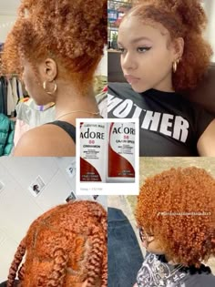 Ginger Orange Hair Black Women, Cajun Spice Hair Color On Black Women, Ginger Hair Dye Black Women, Adore Hair Dye Black Women, Orange Hair Black Women, Orange Hair Colors, Orange Hair Color Ideas, Orange Hair Color