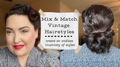 Mix and Match Your Vintage Hairstyles to Create an Endless Inventory of Styles Pin Up Hairstyles, Vintage Hair And Makeup, Easy Hair Tutorials, Vintage Inspired Hair, Historical Hairstyles, 1950s Hairstyles, Northwest Style, Victory Rolls, Pin Up Hair