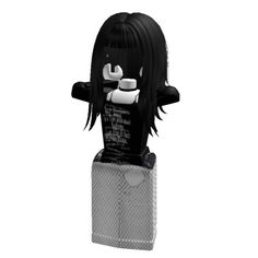 a black and white photo of a cartoon character with long hair, wearing a t - shirt