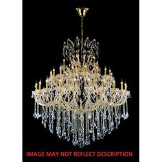 a large chandelier with many lights hanging from it's sides and the words image may not reflect description