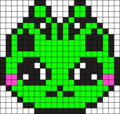 an image of a green and black pixellated pattern with pink accents on the bottom