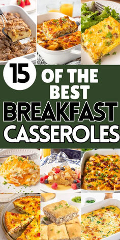 Breakfast casseroles photo collage with text overlay. Small Breakfast Casserole With Hashbrowns, Taste Of Home Breakfast Casserole, Oatmeal Casserole Breakfast, Savory Breakfast Casserole Overnight, Breakfast Casseroles For A Crowd, Small Breakfast Casserole, Casserole Recipes Breakfast, Breakfast Casseroles Make Ahead, Breakfast Caseroles