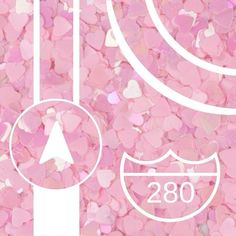 a pink wallpaper with hearts and a white arrow on the left hand side that says 240