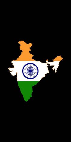 india map with flag on black background