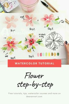 watercolor flower step - by - step guide for beginners