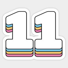 the number one sticker is white with multicolored stripes