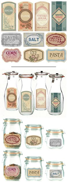 some jars with labels on them are shown