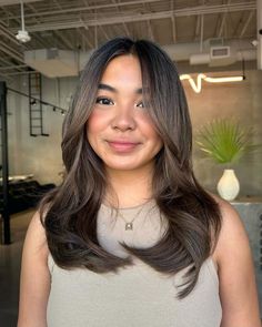 The soft layered waves provide a romantic and feminine look that is perfect for medium-length hair. The layers add texture and movement, creating a soft and elegant style.  Photo credit by: hairbykayladalope Hair Inspo Medium Length Layers, Haircut Inspiration For Round Face, Layered Shoulder Length Hair Asian, Round Face Haircuts Middle Part, On The Shoulder Haircut, Medium Length Hair With Soft Layers, Medium Length Haircut Unstyled, Medium Length Haircut Black, Layers On Mid Length Hair