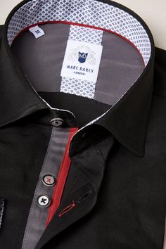 This statement shirt will add a touch of class to your evening ensemble. Featuring a sheen finish and contrast detailing to the button trail, it creates a polished and refined look. To the inside collar and cuffs you'll find a unique pattern which adds a characterful flair. Model wears size S. Features Classic fit Spread collar Single cuff Long sleeve Plain fabric Darts to the reverse Cufflink holes Style Tip | Wear with neutral colours or a monochrome suit like the Ross for a suave look. Compos Monochrome Suit, Neutral Colours, Plain Fabric, Black Long Sleeve Shirt, Statement Shirt, 3 Piece Suits, Touch Of Class, Collar And Cuff, Wedding Suits