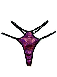 Holographic Pink Thong Rave Bottoms by TERROR 404 Ravewea