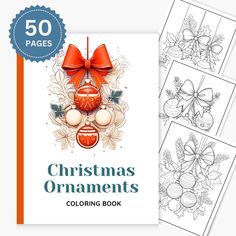 christmas ornaments coloring book with 50 pages